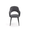 Scaun living/sufragerie Halmar K364, cadru metal, stil modern, 55x55x88x47cm, textil, gri