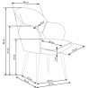 Scaun living/sufragerie Halmar K364, cadru metal, stil modern, 55x55x88x47cm, textil, gri