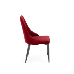 Scaun tapitat living/sufragerie Halmar K365, cadru metal, spatar matlasat, stil clasic, 52x57x90x46cm, stofa, rosu