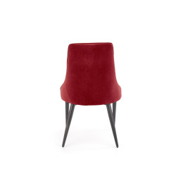 Scaun tapitat living/sufragerie Halmar K365, cadru metal, spatar matlasat, stil clasic, 52x57x90x46cm, stofa, rosu