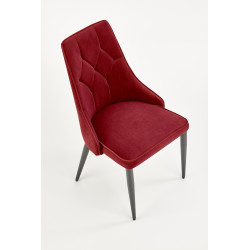 Scaun tapitat living/sufragerie Halmar K365, cadru metal, spatar matlasat, stil clasic, 52x57x90x46cm, stofa, rosu