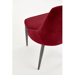 Scaun tapitat living/sufragerie Halmar K365, cadru metal, spatar matlasat, stil clasic, 52x57x90x46cm, stofa, rosu
