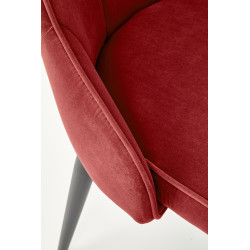 Scaun tapitat living/sufragerie Halmar K365, cadru metal, spatar matlasat, stil clasic, 52x57x90x46cm, stofa, rosu