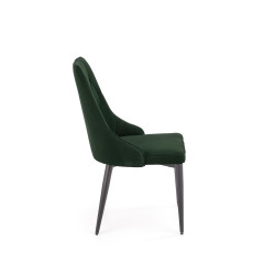 Scaun tapitat living/sufragerie Halmar K365, cadru metal, spatar matlasat, stil clasic, 52x57x90x46cm, stofa, verde