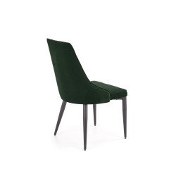 Scaun tapitat living/sufragerie Halmar K365, cadru metal, spatar matlasat, stil clasic, 52x57x90x46cm, stofa, verde
