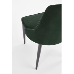 Scaun tapitat living/sufragerie Halmar K365, cadru metal, spatar matlasat, stil clasic, 52x57x90x46cm, stofa, verde