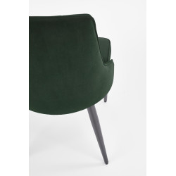Scaun tapitat living/sufragerie Halmar K365, cadru metal, spatar matlasat, stil clasic, 52x57x90x46cm, stofa, verde