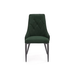 Scaun tapitat living/sufragerie Halmar K365, cadru metal, spatar matlasat, stil clasic, 52x57x90x46cm, stofa, verde