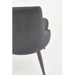 Scaun tapitat living/sufragerie Halmar K365, cadru metal, spatar matlasat, stil clasic, 52x57x90x46cm, stofa, gri