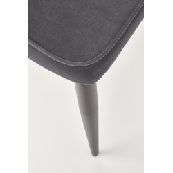Scaun tapitat living/sufragerie Halmar K365, cadru metal, spatar matlasat, stil clasic, 52x57x90x46cm, stofa, gri