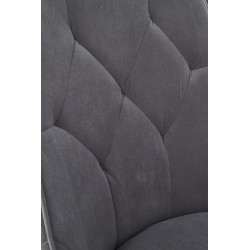 Scaun tapitat living/sufragerie Halmar K365, cadru metal, spatar matlasat, stil clasic, 52x57x90x46cm, stofa, gri
