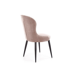 Scaun tapitat living/sufragerie Halmar K366, cadru metal, spatar matlasat, stil clasic, 52x58x92x46cm, catifea, bej