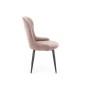 Scaun tapitat Moon, stil glamour, catifea bej, cadru metalic, inaltime 92 cm
