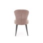 Scaun tapitat Moon, stil glamour, catifea bej, cadru metalic, inaltime 92 cm