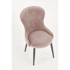 Scaun tapitat living/sufragerie Halmar K366, cadru metal, spatar matlasat, stil clasic, 52x58x92x46cm, catifea, bej