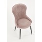 Scaun tapitat Moon, stil glamour, catifea bej, cadru metalic, inaltime 92 cm