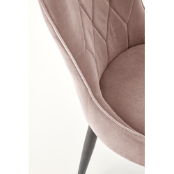 Scaun tapitat living/sufragerie Halmar K366, cadru metal, spatar matlasat, stil clasic, 52x58x92x46cm, catifea, bej