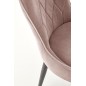 Scaun tapitat Moon, stil glamour, catifea bej, cadru metalic, inaltime 92 cm