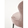 Scaun tapitat living/sufragerie Halmar K366, cadru metal, spatar matlasat, stil clasic, 52x58x92x46cm, catifea, bej
