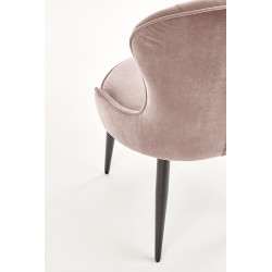Scaun tapitat living/sufragerie Halmar K366, cadru metal, spatar matlasat, stil clasic, 52x58x92x46cm, catifea, bej