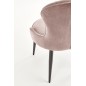 Scaun tapitat Moon, stil glamour, catifea bej, cadru metalic, inaltime 92 cm