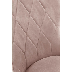 Scaun tapitat living/sufragerie Halmar K366, cadru metal, spatar matlasat, stil clasic, 52x58x92x46cm, catifea, bej