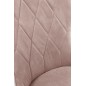 Scaun tapitat Moon, stil glamour, catifea bej, cadru metalic, inaltime 92 cm