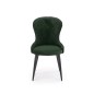 Scaun living Moon, matlasat cu catifea, baza metalica, verde inchis Scaun living Moon, matlasat cu catifea, baza metalica, verde inchis