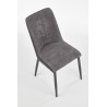 Scaun living/sufragerie Halmar K368, cadru metal, stil clasic, 45x58x92x49cm, textil, gri