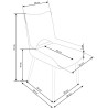 Scaun living/sufragerie Halmar K369, cadru metal, stil clasic, 48x58x92x47cm, textil, gri