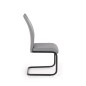 Scaun living piele ecologica, cadru otel forma U, aspect modern, inaltime 100 cm, gri