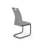 Scaun living piele ecologica, cadru otel forma U, aspect modern, inaltime 100 cm, gri