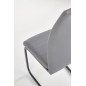Scaun living piele ecologica, cadru otel forma U, aspect modern, inaltime 100 cm, gri
