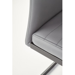 Scaun living/sufragerie Halmar K371, cadru metal,  stil modern, 42x55x100x47cm, piele, gri