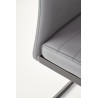 Scaun living/sufragerie Halmar K371, cadru metal,  stil modern, 42x55x100x47cm, piele, gri