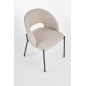Scaun living Ellie, design scandinav, cadru metal, tapiterie material textil bej Scaun living Ellie, design scandinav, cadru metal, tapiterie material textil bej