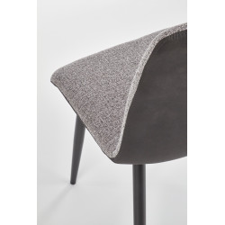 Scaun living/sufragerie Halmar K374, cadru metal,  stil clasic, 45x52x90x50cm, textil, gri