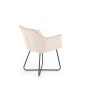 Scaun tapitat Oslo, tapiterie catifea bej, pentru living/sufragerie, cadru metal, stil modern