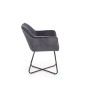 Scaun catifea Oslo, pentru living, cadru metalic, stil modern, inaltime 81 cm, gri