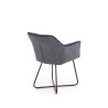 Scaun tapitat living/sufragerie Halmar K377, cadru metal,  stil modern, 60x62x81x49cm, stofa, gri