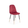 Scaun tapitat living/sufragerie Halmar K379, cadru metal, stil glamour, 45x48x88x48cm, catifea, rosu
