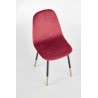 Scaun tapitat living/sufragerie Halmar K379, cadru metal, stil glamour, 45x48x88x48cm, catifea, rosu