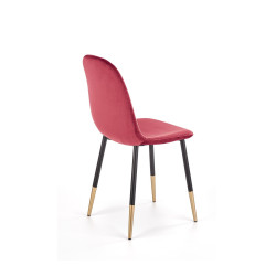 Scaun tapitat living/sufragerie Halmar K379, cadru metal,  stil glamour, 45x48x88x48cm, catifea, rosu