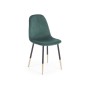 Scaun tapitat cu catifea, cadru metal negru si auriu, stil glamour, 45x48x88x48 cm, verde Scaun tapitat cu catifea, cadru metal negru si auriu, stil glamour, 45x48x88x48 cm, verde
