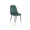 Scaun tapitat living/sufragerie Halmar K379, cadru metal, stil glamour, 45x48x88x48cm, catifea, verde