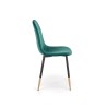 Scaun tapitat living/sufragerie Halmar K379, cadru metal, stil glamour, 45x48x88x48cm, catifea, verde