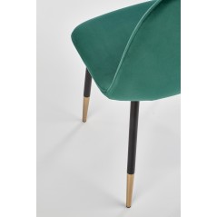 Scaun tapitat living/sufragerie Halmar K379, cadru metal,  stil glamour, 45x48x88x48cm, catifea, verde