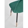 Scaun tapitat living/sufragerie Halmar K379, cadru metal, stil glamour, 45x48x88x48cm, catifea, verde