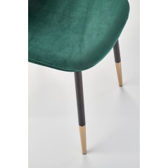 Scaun tapitat living/sufragerie Halmar K379, cadru metal,  stil glamour, 45x48x88x48cm, catifea, verde