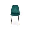 Scaun tapitat living/sufragerie Halmar K379, cadru metal, stil glamour, 45x48x88x48cm, catifea, verde